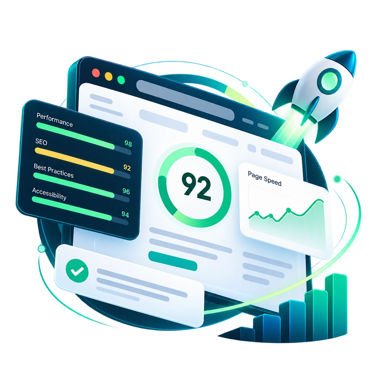 Illustration of website analysis and improvement
